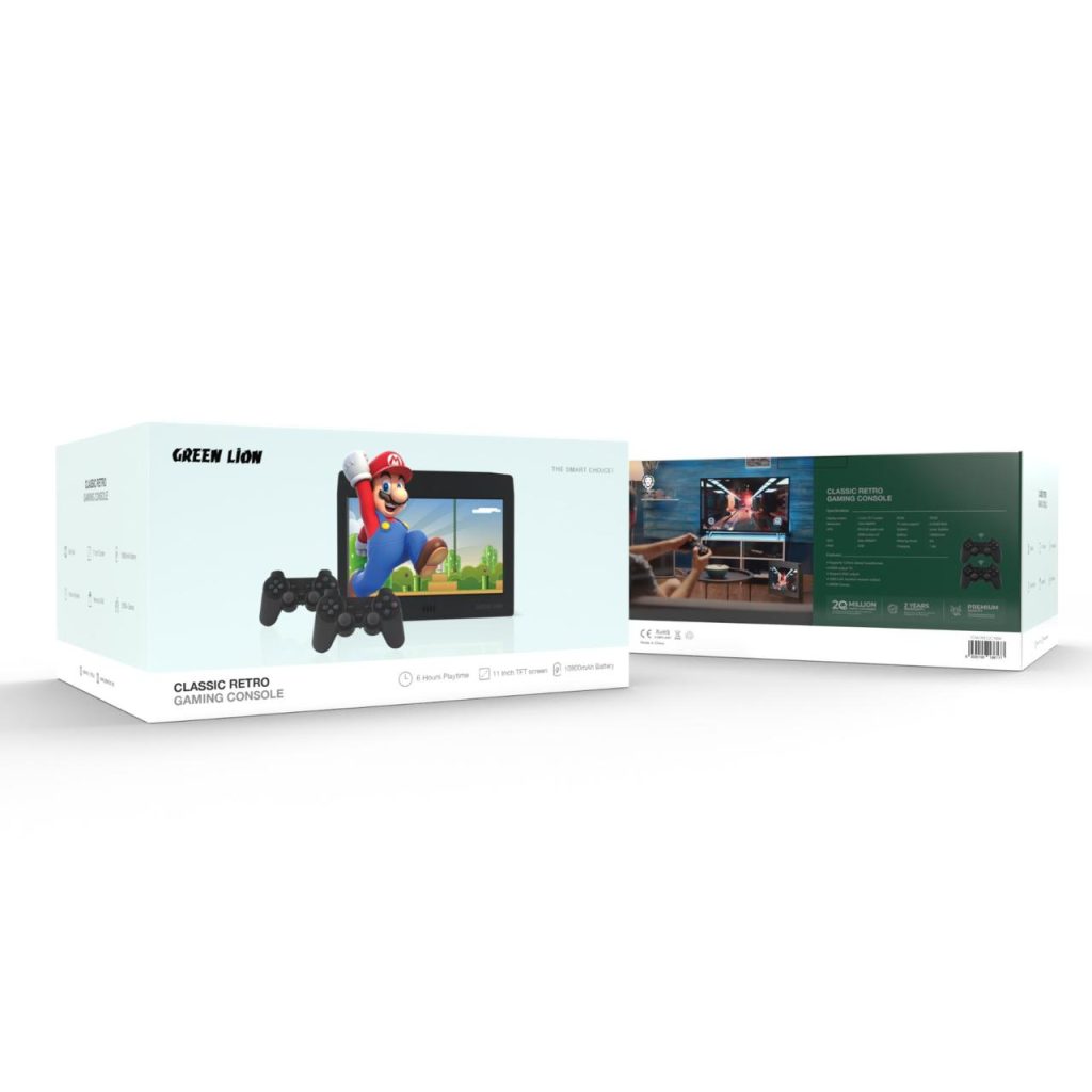 کنسول بازی کلاسیک رترو 11 اینچی گرین Green 11 inches Classic Retro Gaming Console