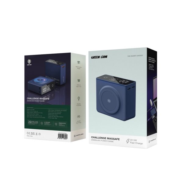 Green Lion Challenge MagSafe 20000mAh Power Bank Blue