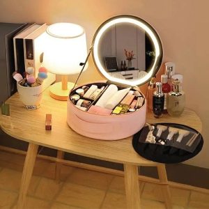 کیف لوازم آرایش با آینه چراغ دار گرین لاین Green Lion Makeup Organizer Pro