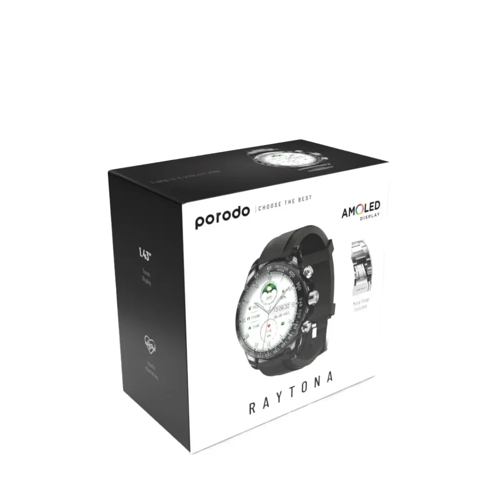 Porodo RAYTONA Smart Watch With Silicone And Metal Strap 5
