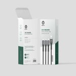 کابل ۳ در ۱ بافتشده گرین لاین (Lightning / Micro / USB-C) 2 GN3IN1BCCBK Green Lion 3 in 1 Braided Cable 1.2M Lightning Micro USB Type C Black