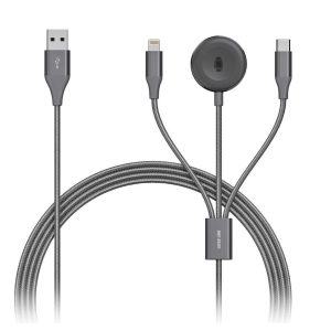 کابل Green Lion 3 in 1 Charging Cable 1.2M 2.4A (Lightning/iWatch Charger/Type-C