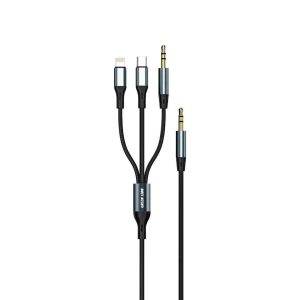 کابل ۳ در ۱ گرین لاین (AUX به USB-C + Lightning + AUX)