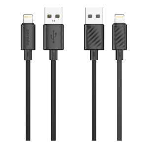کابل Porodo Blue 3A USB A to Lightning PVC Cable 1.2M