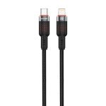 کابل Porodo USB-C to Lightning Aluminum Braided Cable 2 PD CBL0010 BK Porodo USB C to Lightning Aluminum Braided Cable أسود