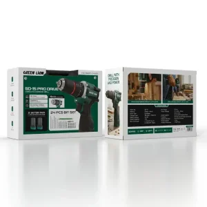 دریل چکشی شارژی گرین لاین GD-15 Pro براشلس 18 ولت